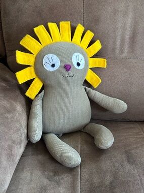 Corduroy Lion Toy w Felt Mane Stuffed Animal